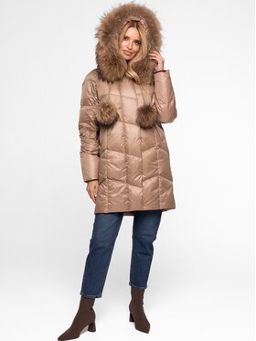 Perso Perso Dámska bunda BLH252535FR Béžová Regular Fit