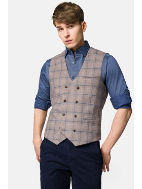 Lancerto Lancerto Kamizelka Formia KA131123000008 Brązowy Slim Fit