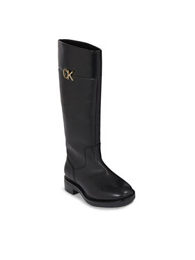 Calvin Klein Calvin Klein Μπότες Rubber Sole Knee Boot W/Hw HW0HW01689 Μαύρο