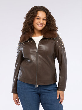 Fiorella Rubino Fiorella Rubino Giacca in similpelle R366T001245N022 Marrone Regular Fit