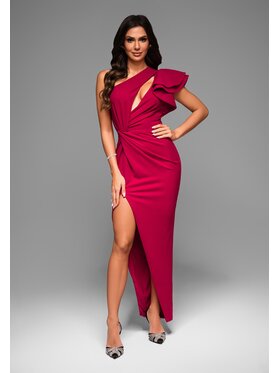 Ombre Ombre Sukienka wieczorowa LA-OM-DLR056 Czerwony Regular Fit