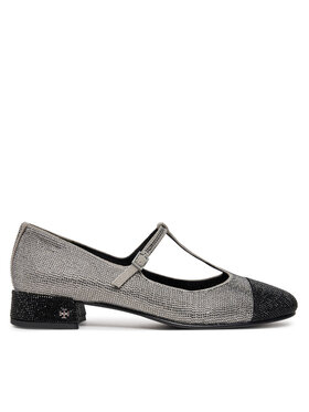Tory Burch Tory Burch Балетки Cap-Toe T-Strap Pave Heeled 159830 Срібний