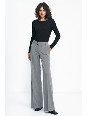 NIFE NIFE Kalhoty z materiálu SD82 Černá Wide Leg