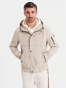 Ombre Ombre Kurtka przejściowa OM-JANP-0225 Beżowy Regular Fit