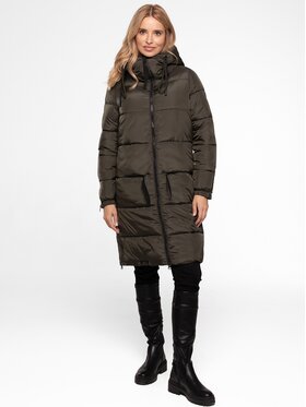 Perso Perso Kurtka damska BLH251010F Khaki Regular Fit