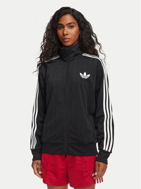 adidas adidas Mikina Pinstripe Firebird KS6786 Čierna Loose Fit