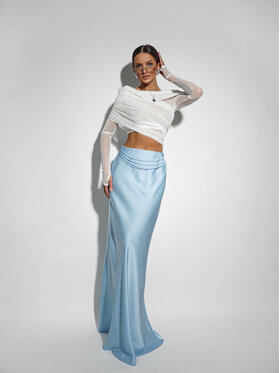 LilaLou LilaLou Spódnica maxi Kemer Niebieski Regular Fit