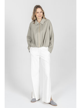 Deni Cler Milano Deni Cler Milano Kurtka skórzana T-DC-9007-F2-90-81-1 Szary Regular Fit