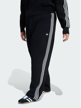 adidas adidas Spodnie dresowe Knitted Crotchet Firebird Czarny Regular Fit
