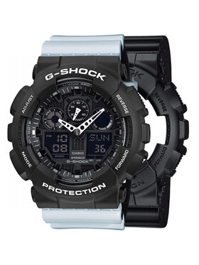Casio Casio Zegarek SET GA-100-1A1ER + BEZEL 10508136 + PASEK 10527469 Biały