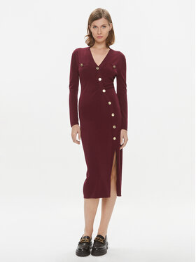 Pinko Pinko Трикотажна сукня Camoscio 101925 A16I Бордовий Slim Fit
