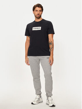 Napapijri Majica S-box Logo NP0A4I3L Črna Regular Fit