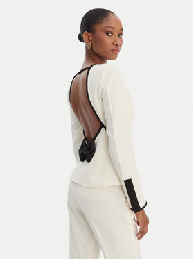 Marella Marella Blūze Scacco 2613111013 Écru Slim Fit