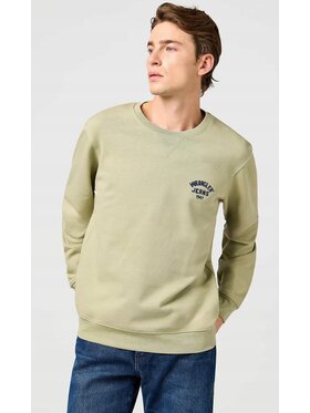 Wrangler Wrangler Bluza Small Logo Crew Zielony Regular Fit