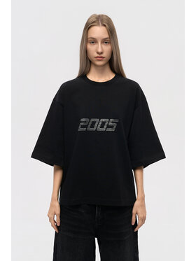 2005 2005 T-Shirt Signature Czarny Oversize