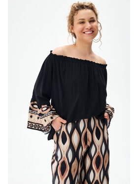 blue shadow blue shadow Bluzka Aurena Czarny Regular Fit