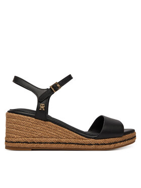 Tommy Hilfiger Tommy Hilfiger Espadryle Mid Wedge Espad Leather FW0FW09340 Czarny