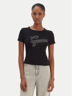 Guess Guess Póló W6RI22 KA0H1 Fekete Slim Fit