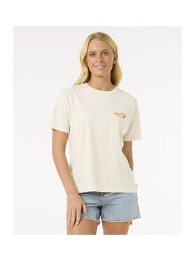 Rip Curl Rip Curl T-Shirt Cala Vadella Relaxed Tee Écru Relaxed Fit