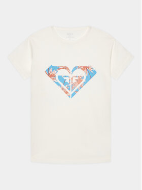 Roxy Roxy T-Shirt Day And Night ERGZT03954 Biały Regular Fit