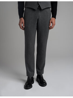 Borgio Borgio Spodnie garniturowe porcari_sz Szary Slim Fit