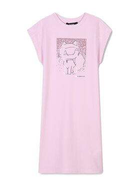 Karl Lagerfeld Kids Karl Lagerfeld Kids Každodenné šaty Z30456 D Ružová Regular Fit