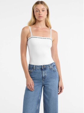 Guess Jeans Guess Jeans Top 178651 Biały Classic Fit
