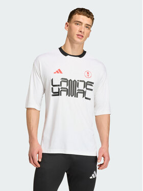 adidas adidas Koszulka techniczna Lamine Yamal Training Tee Biały Loose Fit