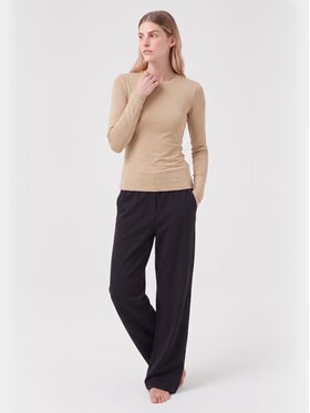 BASICLO BASICLO Longsleeve W-2253-1212 Beżowy Slim Fit