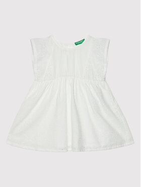 United Colors Of Benetton United Colors Of Benetton Letné šaty 4POCGV00B Biela Regular Fit