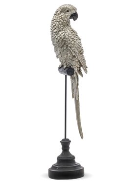 MIAhome MIAhome Figurka papuga 40x10x10 cm PAPPAGALLO srebrna duża Srebrny