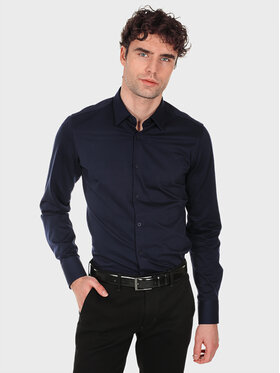 Evenemen Evenemen Koszula dzianinowa STICKAT Granatowy Slim Fit
