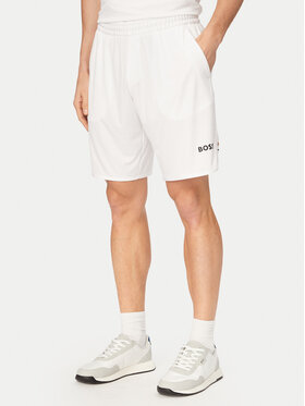 BOSS BOSS Pantaloni scurți sport Toc Spin 50551953 Alb Regular Fit