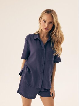 Esotiq Esotiq Komplet polo i spodenki 43142 Niebieski Regular Fit