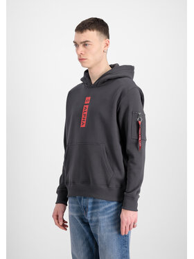 Alpha Industries Alpha Industries Mikina Alpha Puff Print Hoodie Sivá Regular Fit