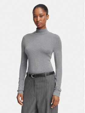 Tommy Hilfiger Tommy Hilfiger Bluză cu gât WW0WW52361 Gri Slim Fit