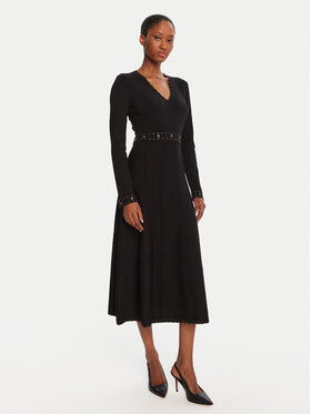 TWINSET TWINSET Džemper haljina 252TP3271 Crna Regular Fit