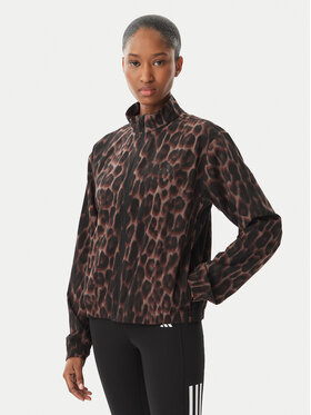 adidas adidas Суитшърт Workout Essentials Leopard Woven KD7612 Кафяв Regular Fit