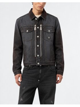 PHILIPP PLEIN PHILIPP PLEIN Kurtka jeansowa 31239 Czarny Regular Fit