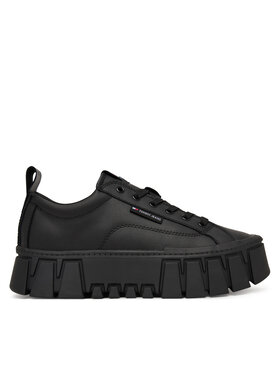 Tommy Jeans Tommy Jeans Sneakersy Tjw Vulc Flatform Leather EN0EN03008 Czarny