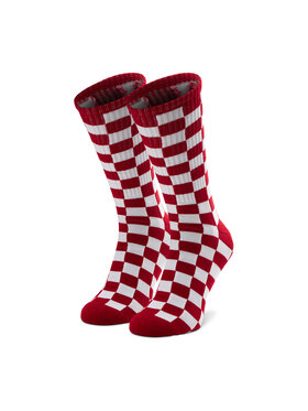 Vans Vans Skarpety Wysokie Męskie Checkerboard Crew VN0A3H3ORLM1 Czerwony