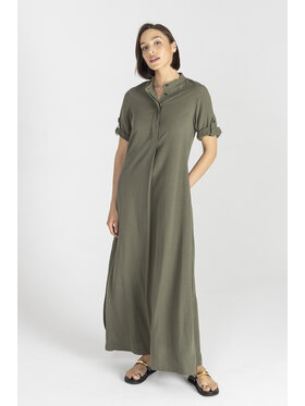 Deni Cler Milano Deni Cler Milano Sukienka letnia T-DC-3379-E2-20-42-1 Zielony Loose Fit