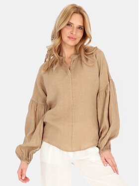 Perso Perso Bluzka CHLE256557F Brązowy Regular Fit