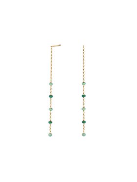 Rosefield Rosefield Kolczyki Emerald Dotted Threader Earrings Złoty