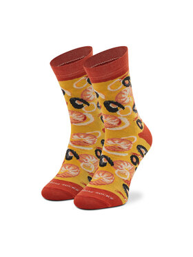 Rainbow Socks Rainbow Socks Skarpety wysokie unisex Pizza Socks Box Slice Pepperonii Żółty