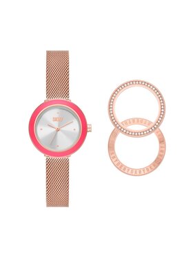 DKNY DKNY Zegarek Sasha NY6654SET Różowe złocenie