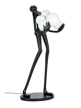 MIAhome MIAhome Lampa podłogowa HUMAN - włókno szklane, szkło Czarny
