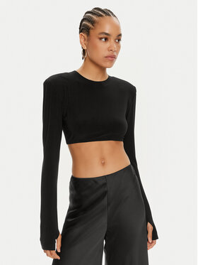 NORMA KAMALI NORMA KAMALI Blúz KK1246PLA96001 Fekete Regular Fit