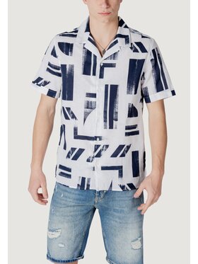 Antony Morato Antony Morato Camicia HONOLULU REGULAR STRAIGHT FIT WITH LOGOED METAL BADGE Blu Regular Fit