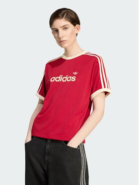 adidas adidas T-Shirt LINEAER MESH TEE Czerwony Regular Fit
